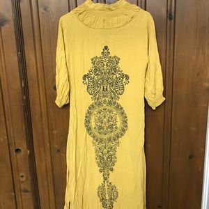 Change yellow detailed dress